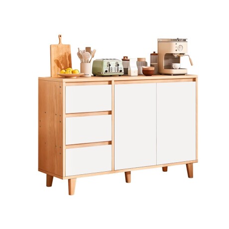 Armario Minimalista Blanco y Madera 100x80x30cm esh0024 001