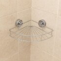 REPISA ORGANIZADOR ESQUINERO PARA BAÑO C/VENTOSA PLATEADO