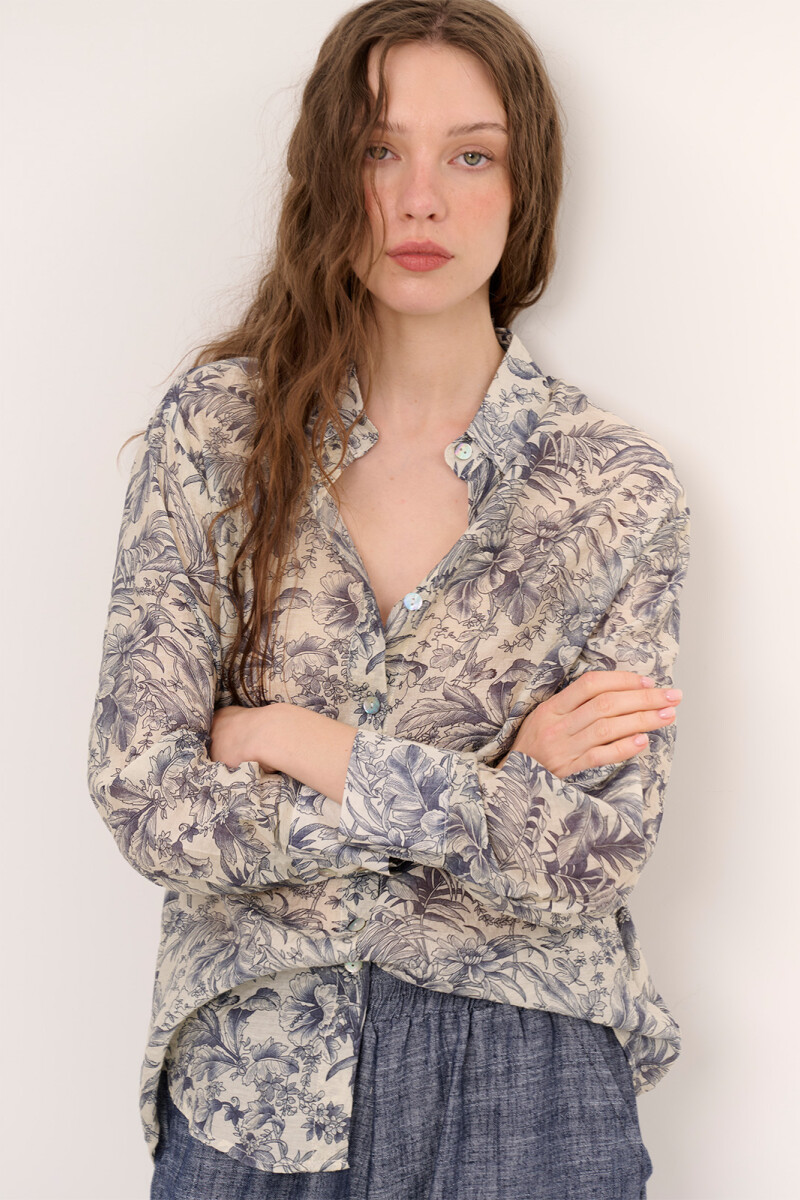 CAMISA JULIETA HOJAS NEGRO