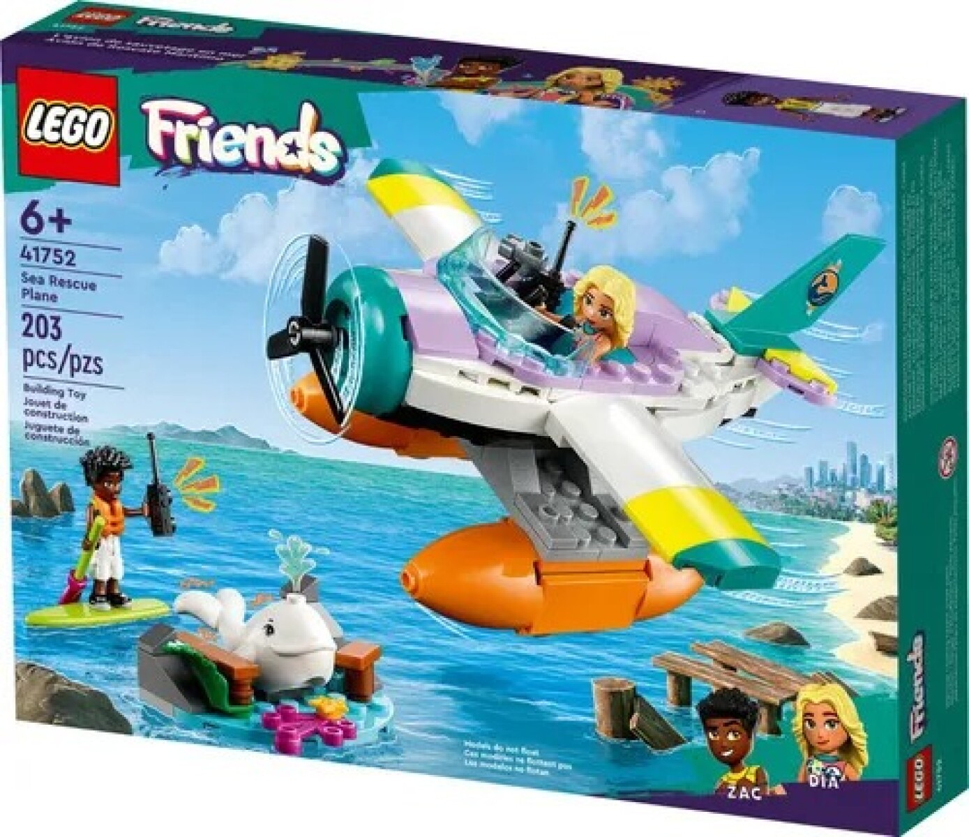 Kit Lego Friends Avión De Rescate Marítimo 203 Pz 