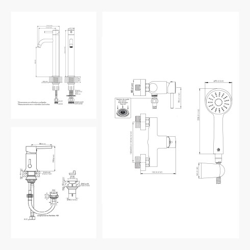 Juego Completo De Griferia De Baño Linea Lilo Fv 000