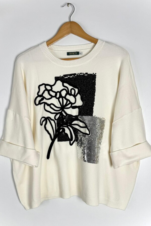 SWEATER C/VISCOSA RAW BLANCO