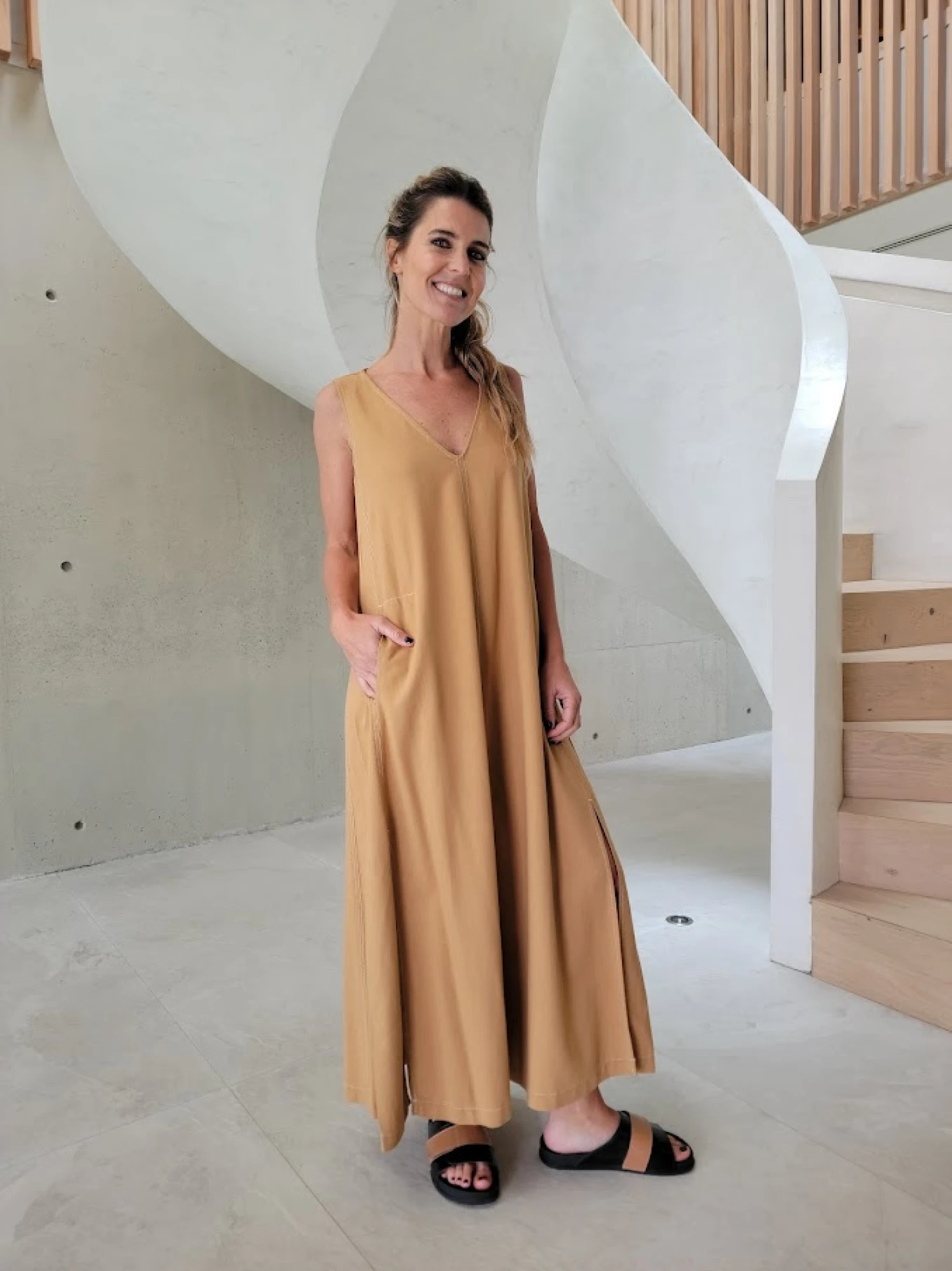 Vestido Formentera camel 2