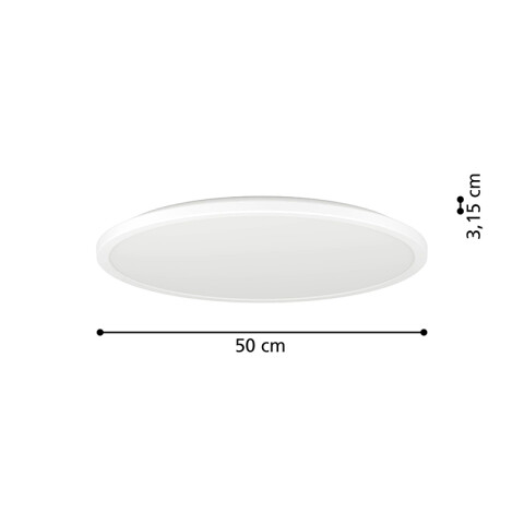 Plafón blanco LED redo. 16,8W blanco dinám. Ø500mm EG3617