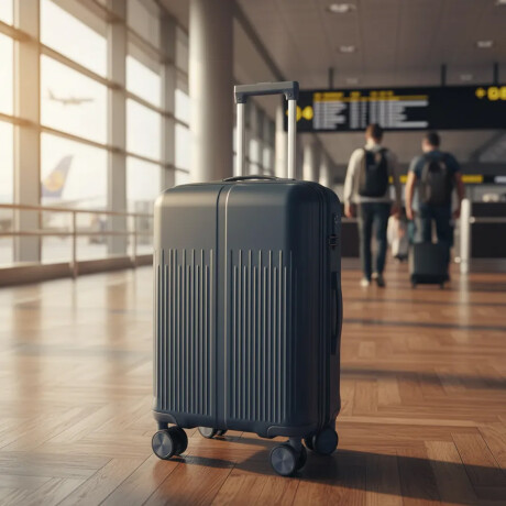 Valija Grande Rígida Cierre Expandible Candado Ruedas 360° Azul