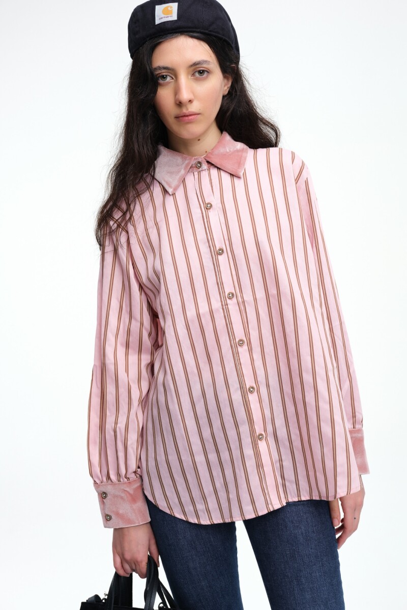 CAMISA COMBINADA VELVET Rosa