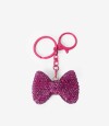 Llavero Y Bag Charm Moño Rosa Metalizado