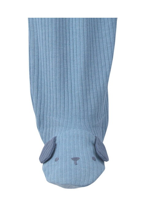 Pijama una pieza de algodón, con pie, azul, diseño perro Pijama una pieza de algodón, con pie, azul, diseño perro