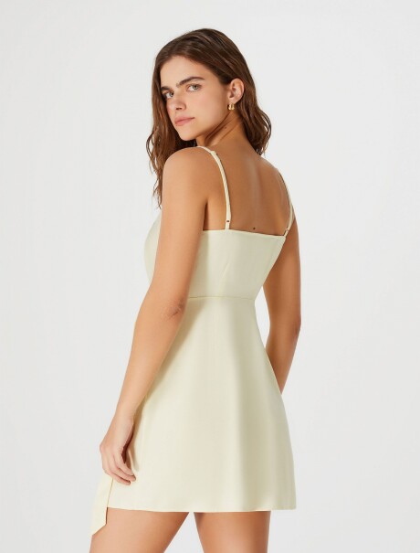 VESTIDO CORTO SIN MANGAS BEIGE