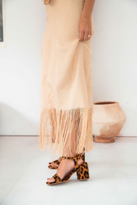 Serious Flower Dress Beige
