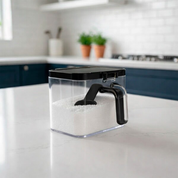 Especiero Salero Pimentero Magnético Frasco Contenedor Negro L