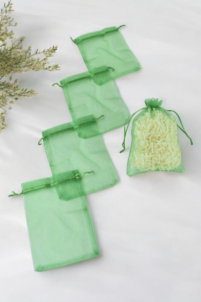 Pack x 100 - Bolsas organza 12x17 cm - VERDE 
