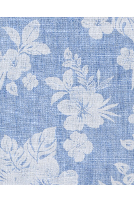 Camisa de algodón, manga corta, diseño tropical Sin color