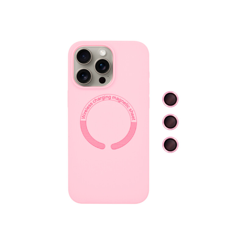 Protector para iPhone 15 Pro MagSafe protector cámara rosa Protector Para Iphone 15 Pro Magsafe Protector Cámara Rosa
