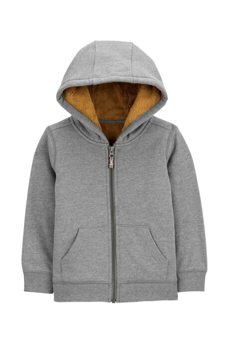 Campera de algodón, con forro de sherpa, gris Sin color