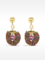 Pendientes Con Flecos Multicolor multicolor