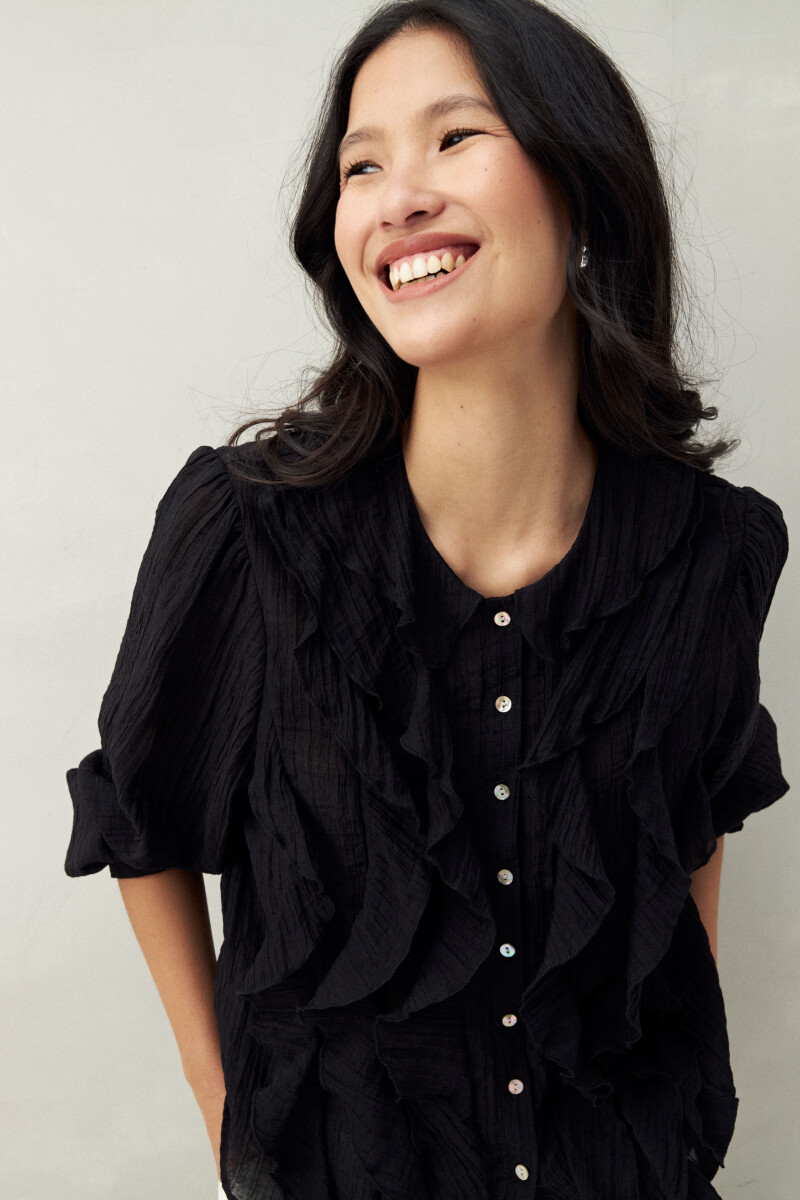 CAMISA FLORICA Negro
