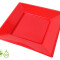 Plato Cuadrado Biodegradable x10 Und Rojo