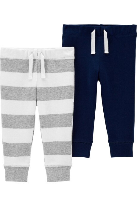 Pack dos pantalones de algodón con cordón 0