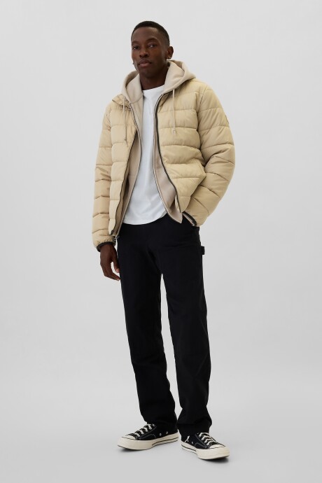 Campera Light Weight Puffer Hombre Perfect Khaki