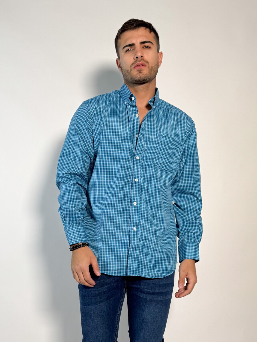 Camisa a cuadros Perseo - Petroleo 