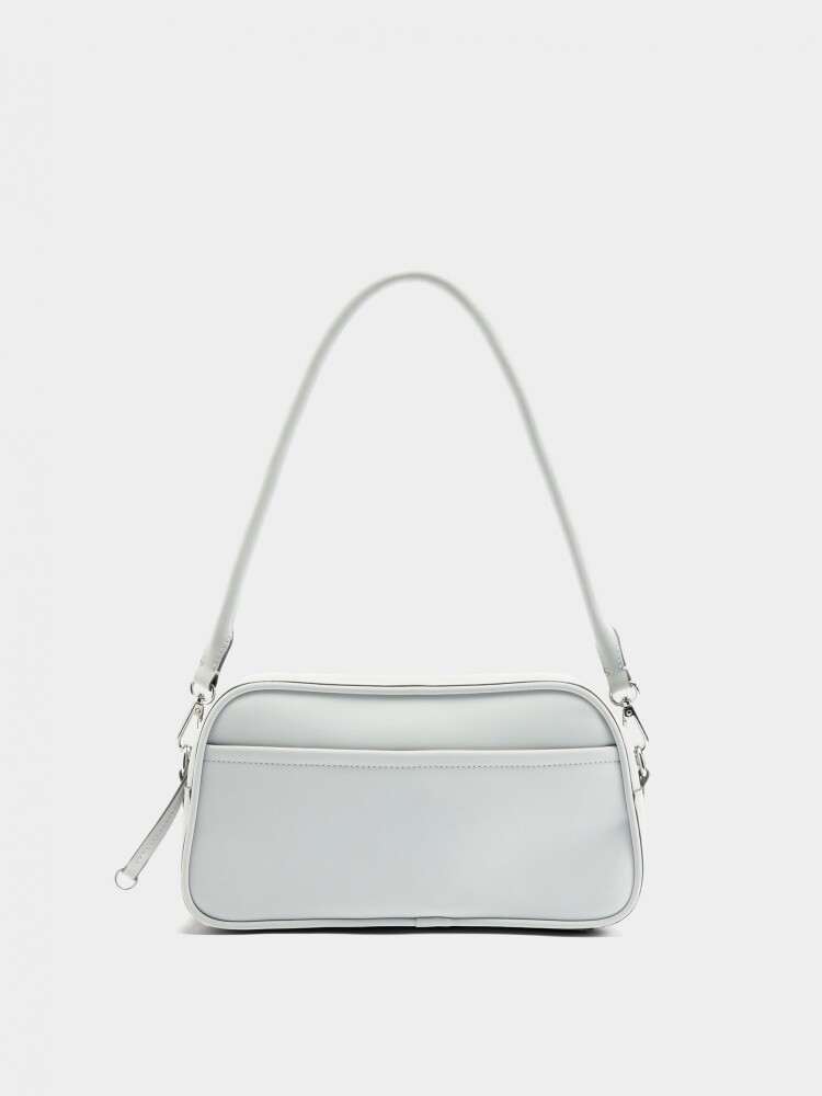 Bolso De Hombro De Textura Suave M blanco