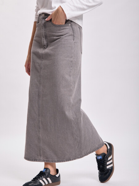 Pollera jean larga Gris