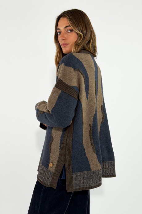 SWEATER ZEBRO Azul