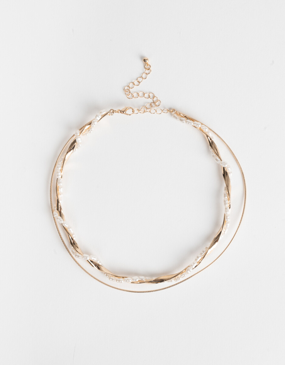 Choker Rígido Con Perlas 
