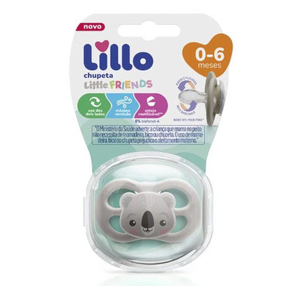 Lillo chupete Little Friends - Gris Koala 0-6 m 
