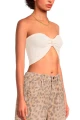 FLORAL FRILLS KNOTTED BANDEAU Crema