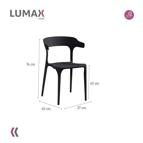 Silla Plastico Lumax Venezia Reforzada Apilable exterior Negro