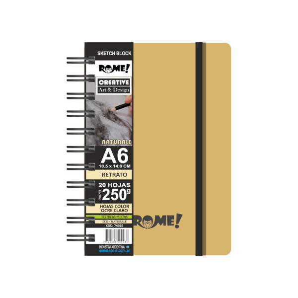 Block Sketch 250g Ocre - ROME A6 Retrato