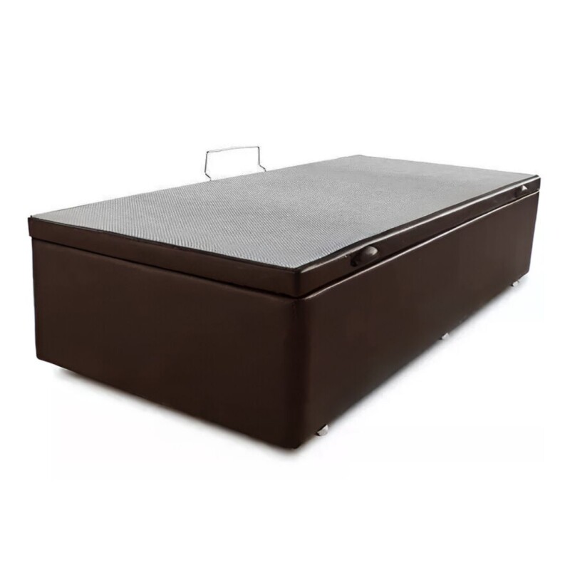 Box Baúl Eco Cuero chocolate 1 Plaza 88 x 188 x 45