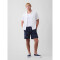 V-7IN LINEN COTTON EASY SHORT SP NAVY LEAF