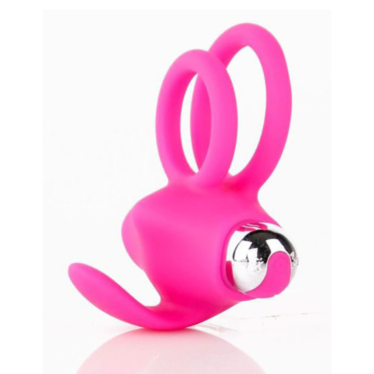 Anillo Vibrador Rabbit Doble Recargable USB - Fucsia 