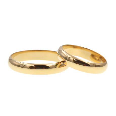 Par de alianzas clásicas en oro amarillo 18k bombé de 4mm Par de alianzas clásicas en oro amarillo 18k bombé de 4mm
