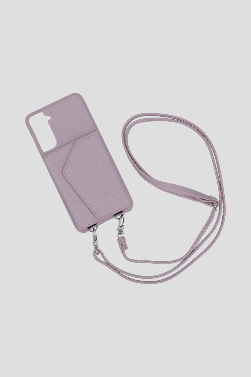 Funda Samsung S21 Con Billetera Y Cadena - Lavanda 