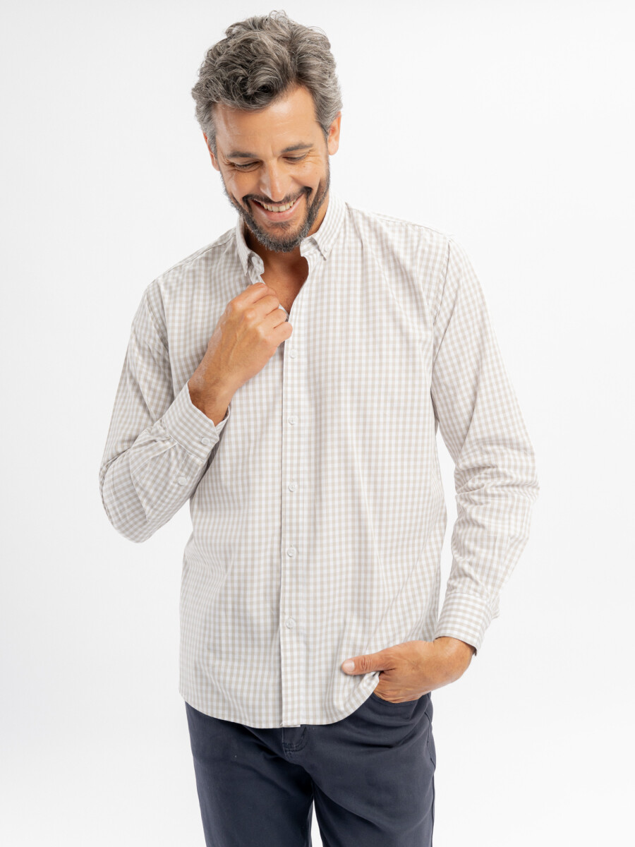 Camisa m/l Hudson - beige/D3 