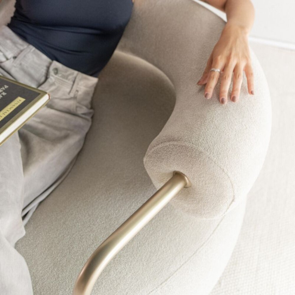 Butaca Bola Bouclee Creme / Oro