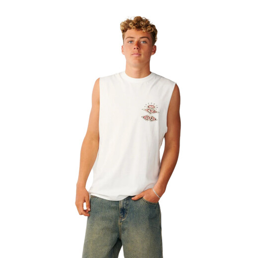 Musculosa Rip Curl Disorder Boneyards Muscle - Blanco Musculosa Rip Curl Disorder Boneyards Muscle - Blanco
