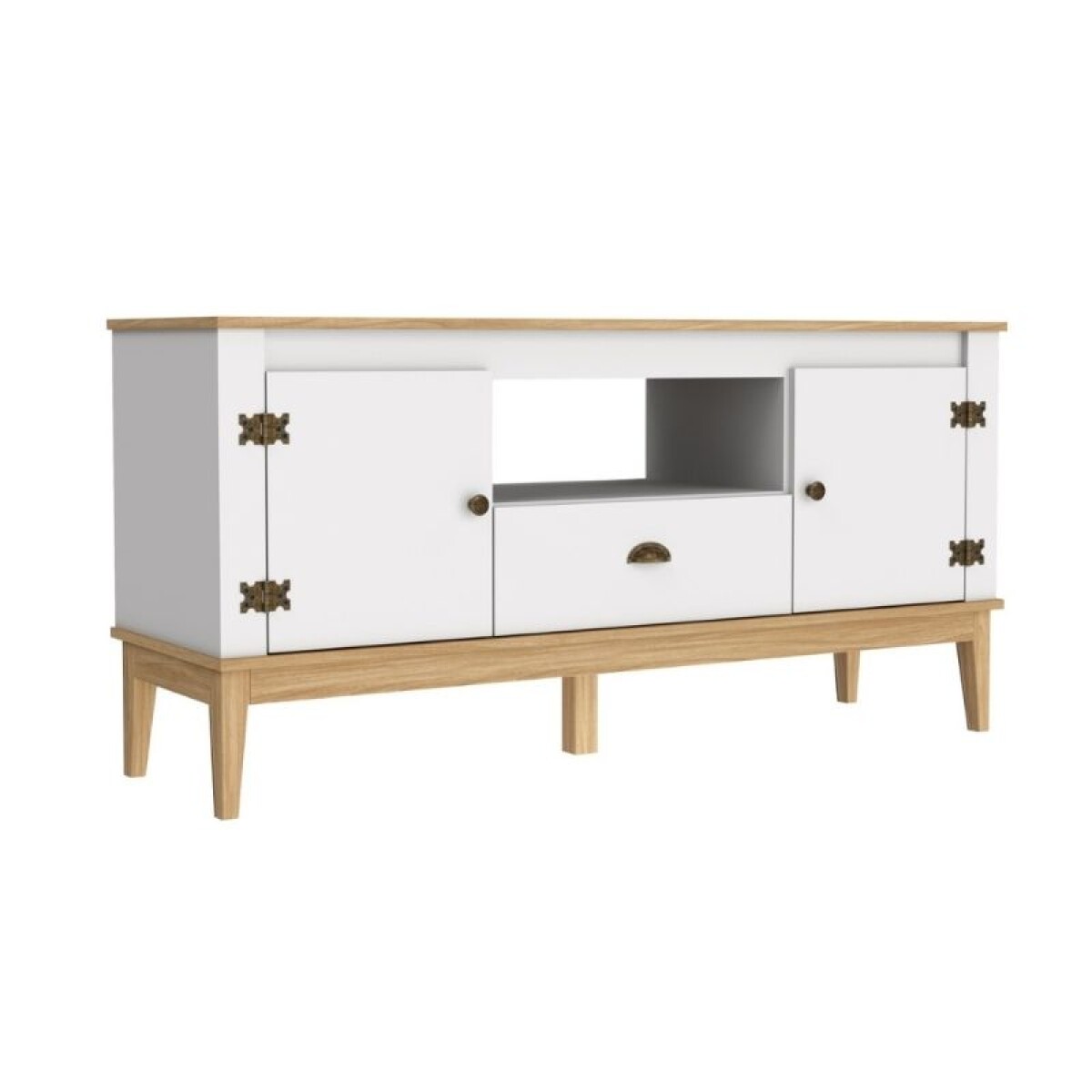 RACK PARA TV LINEA COLONIAL - MIEL/BLANCO 