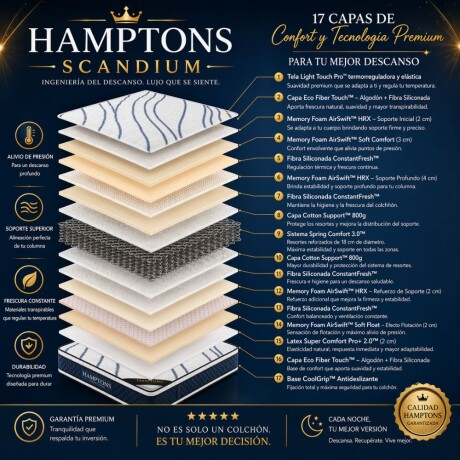 Sommier Queen HAMPTONS Scandium con Respaldo Sommier Queen HAMPTONS Scandium con Respaldo
