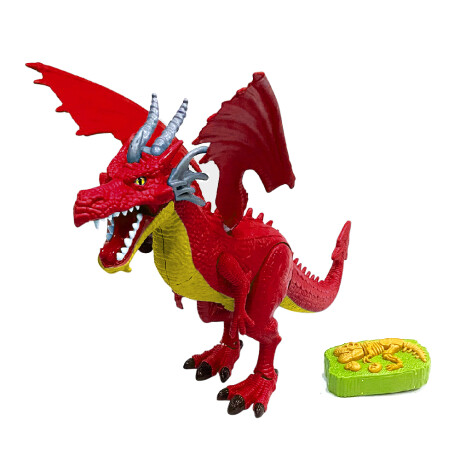 Dragón Juguete Control Remoto c/Movimientos Sonido Luz Fuego Rojo