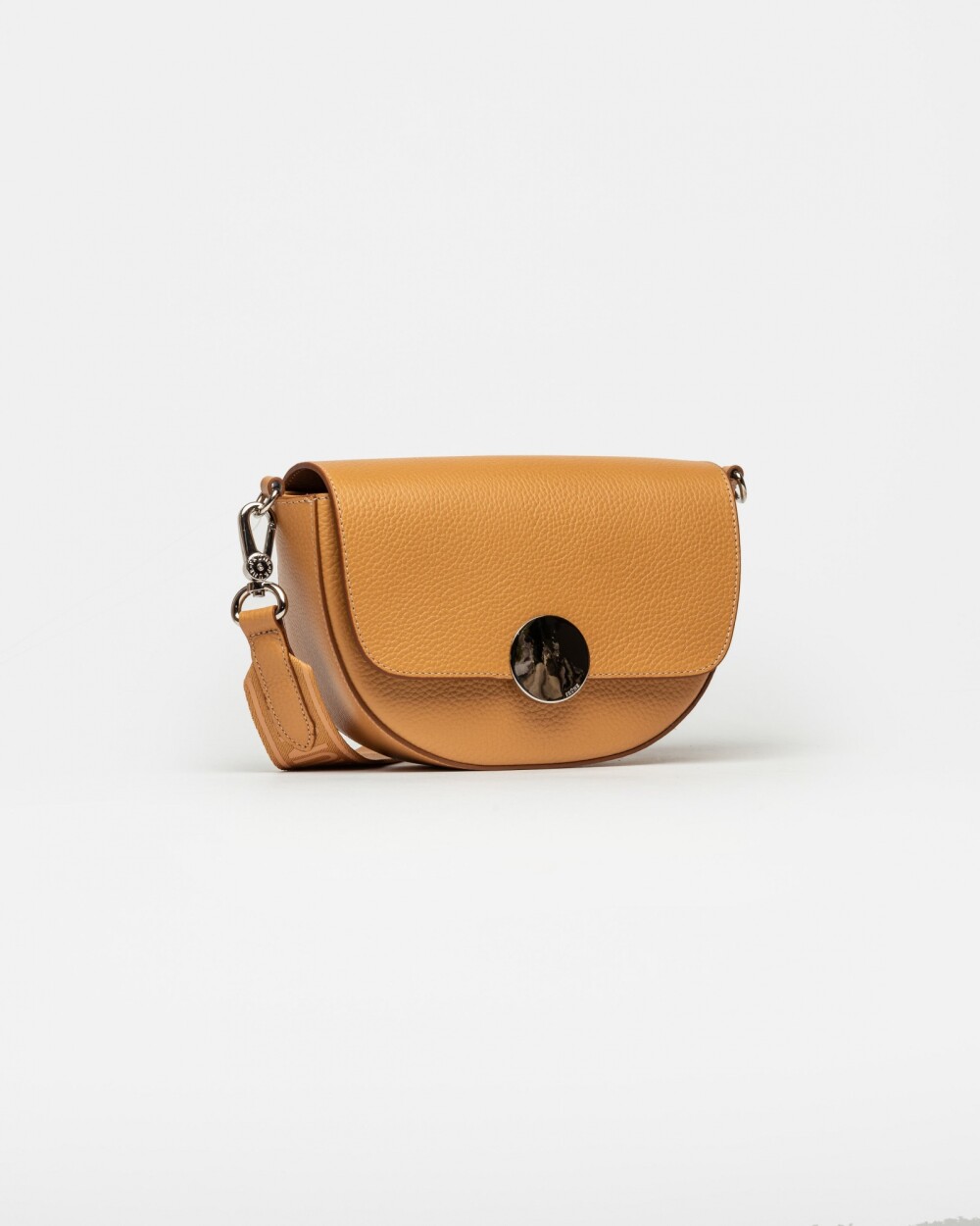 Bandolera The Circle En Cuero Graneado Cuoio