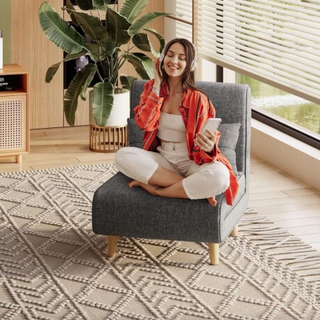 Sillon cama Trifold 1 cuerpo Gris