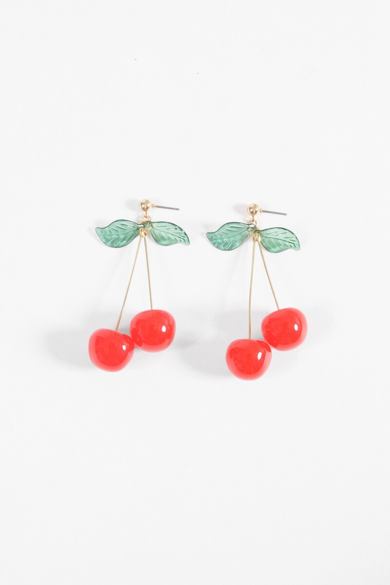 Caravanas doble cherry rojo