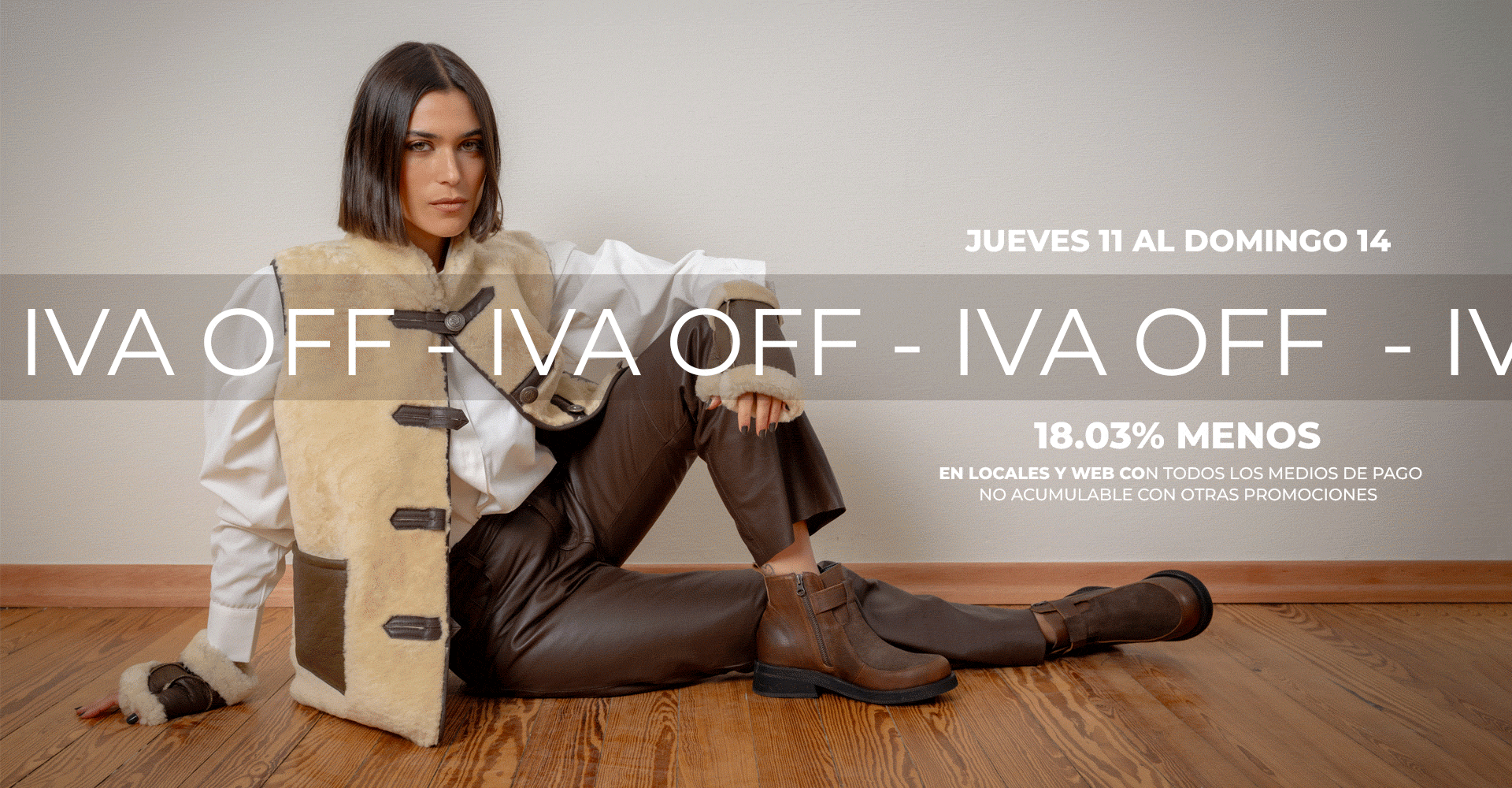 iva off, 18.03% de descuento con todos los medios de pago