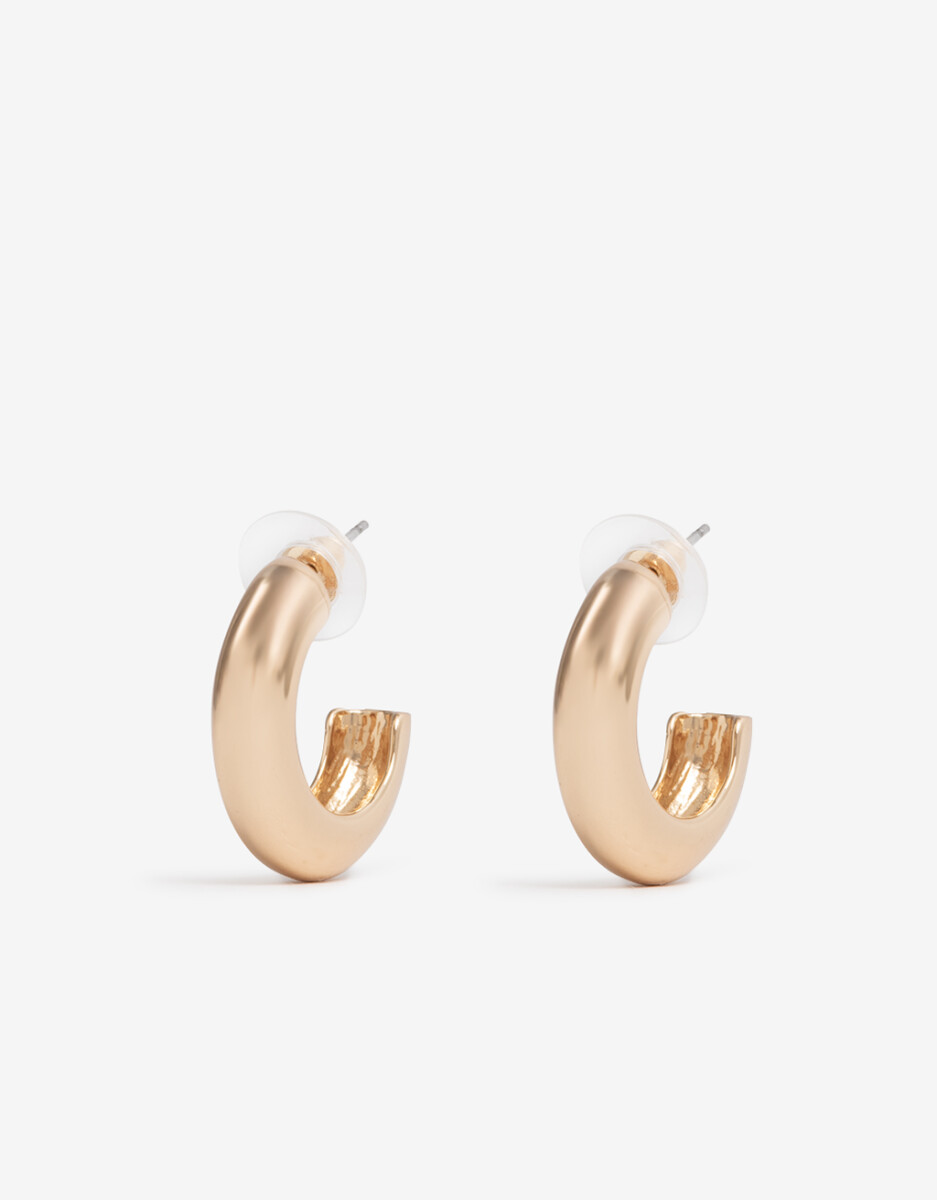 Argollas De Metal Bañado En Oro 