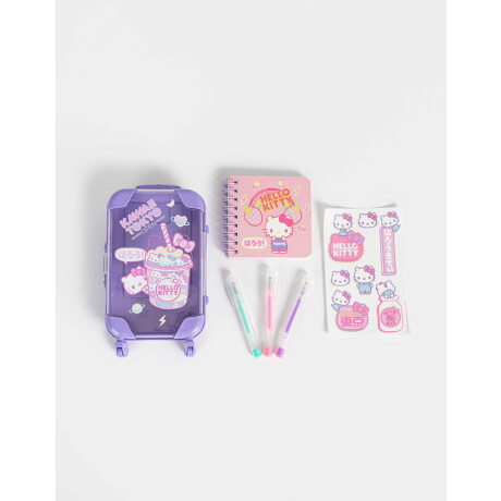 Set De Librería En Valija ''hello Kitty'' Violeta Lila